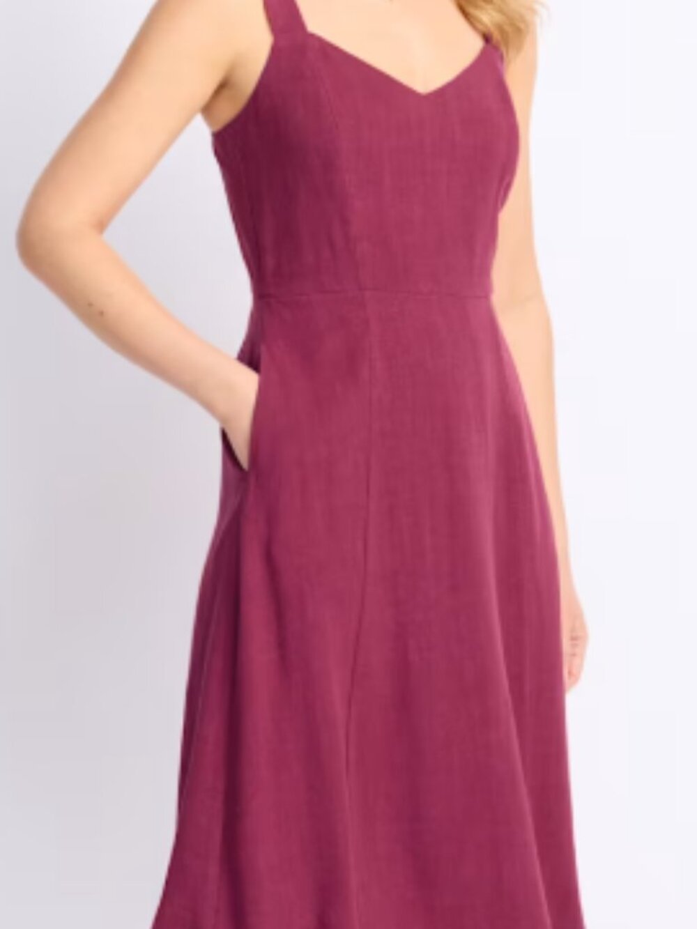 Market & Spruce Genevieve Linen Blend Midi Dress, size medium
